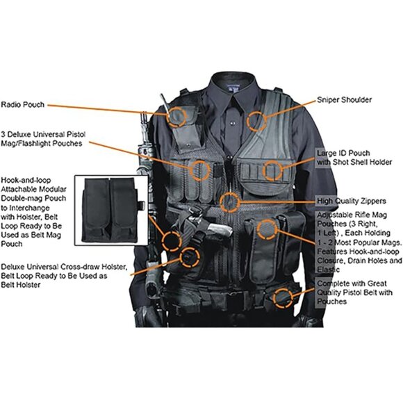 Law Enforcement Tactical Vest Left Hand Draw New Never Worn  ~FREE SHIPPING~ - Picture 2 of 11